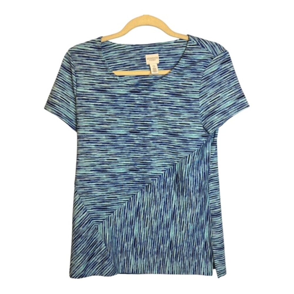 Chico's Blouse Women's Size Small‎ Weekends Tshirt Athleisure Blue Chico's 0